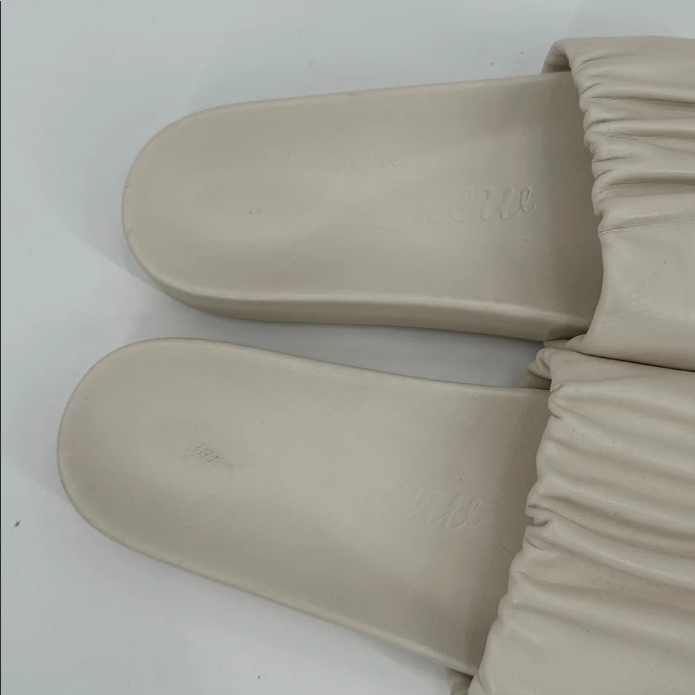 J. Crew Pacific Scrunchie Strap‎ Leather Slides White 9.5